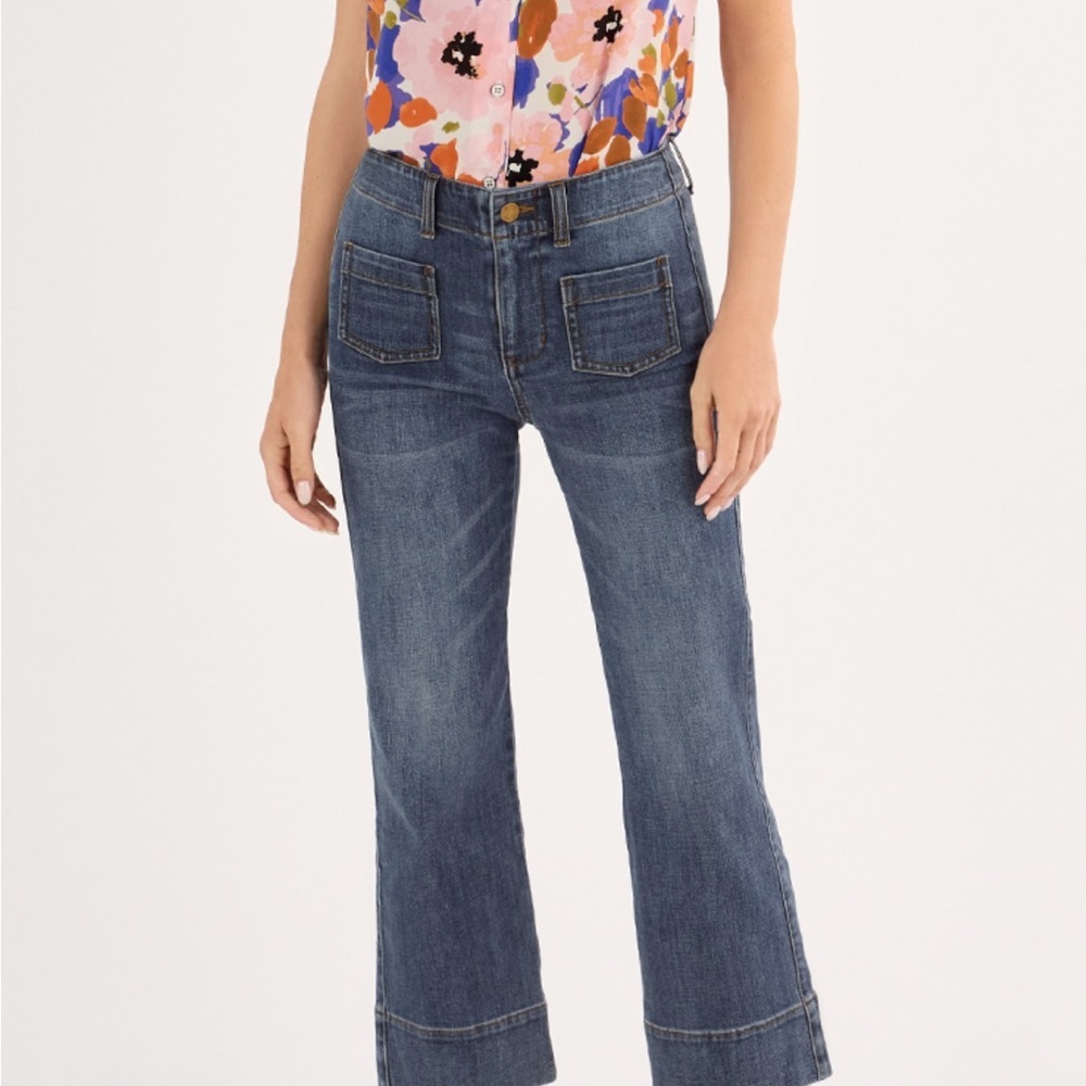 CAbi Carmel Cropped Blue Jeans 6 NEW - Picture 7 of 10